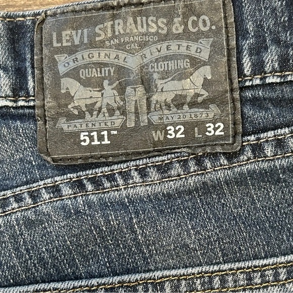 Levi's 511 Y2K Slim Fit Men's Jeans 32x32 Playa Blue Wash Made in Mexico - Picture 2 of 8